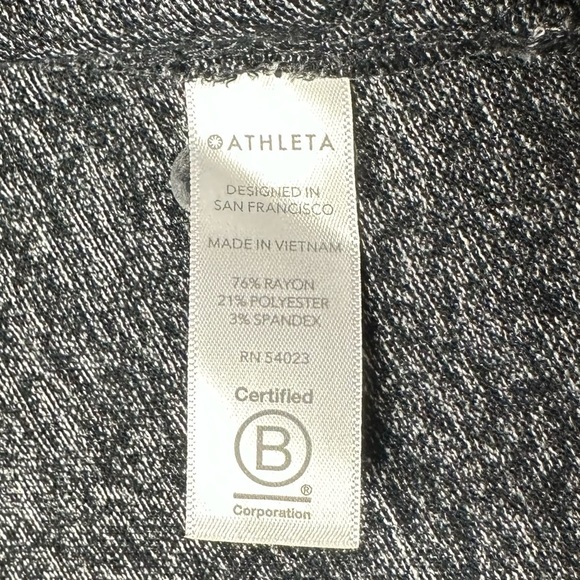 ATHLETA Harmony Wrap Yoga Gray Slouch Open Front Hooded Cardigan Sweater Size XS - Picture 6 of 9